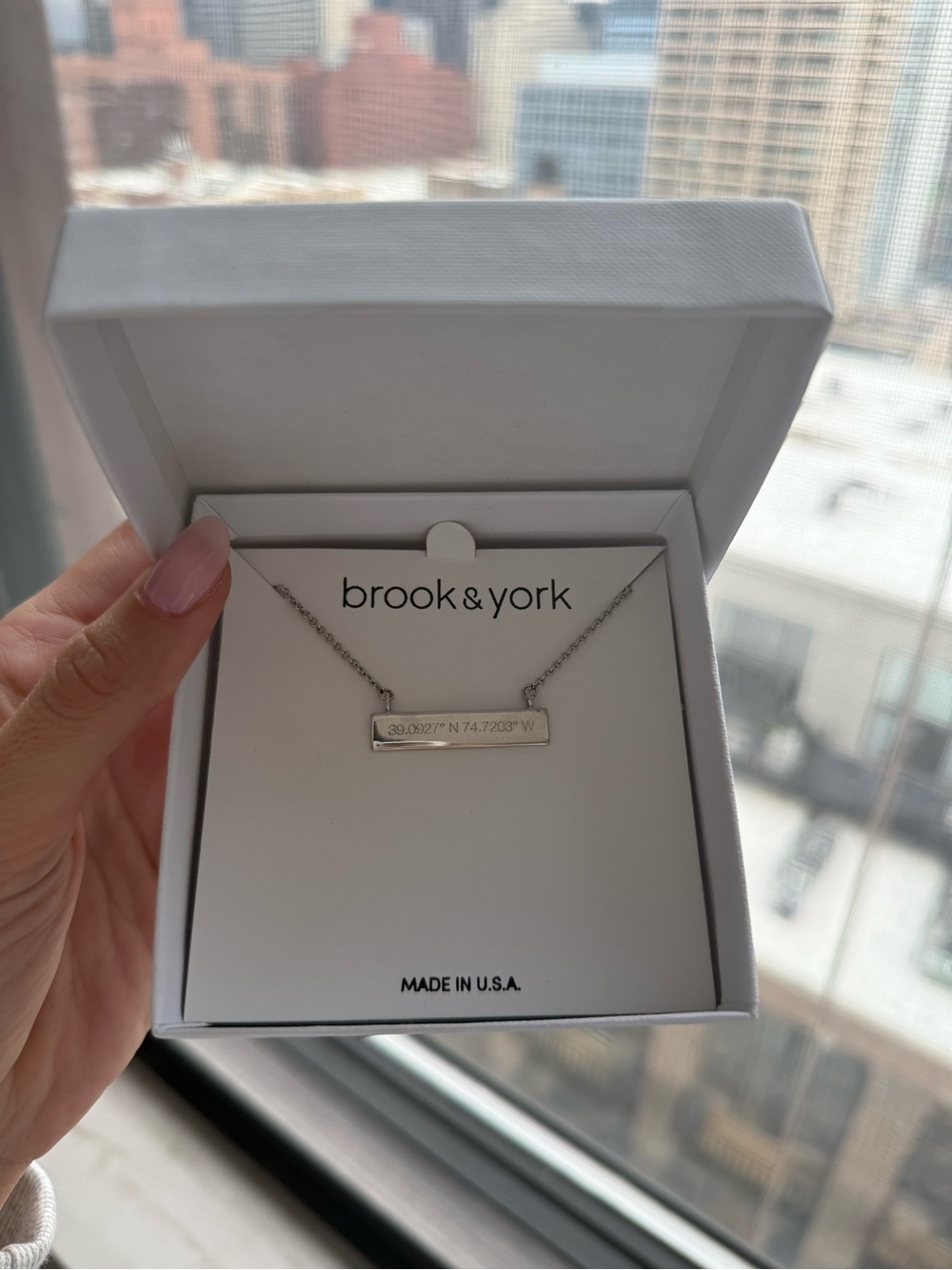 Brook & York Silver Bar Necklace in Silver - Sea Isle City, NJ Coordinates